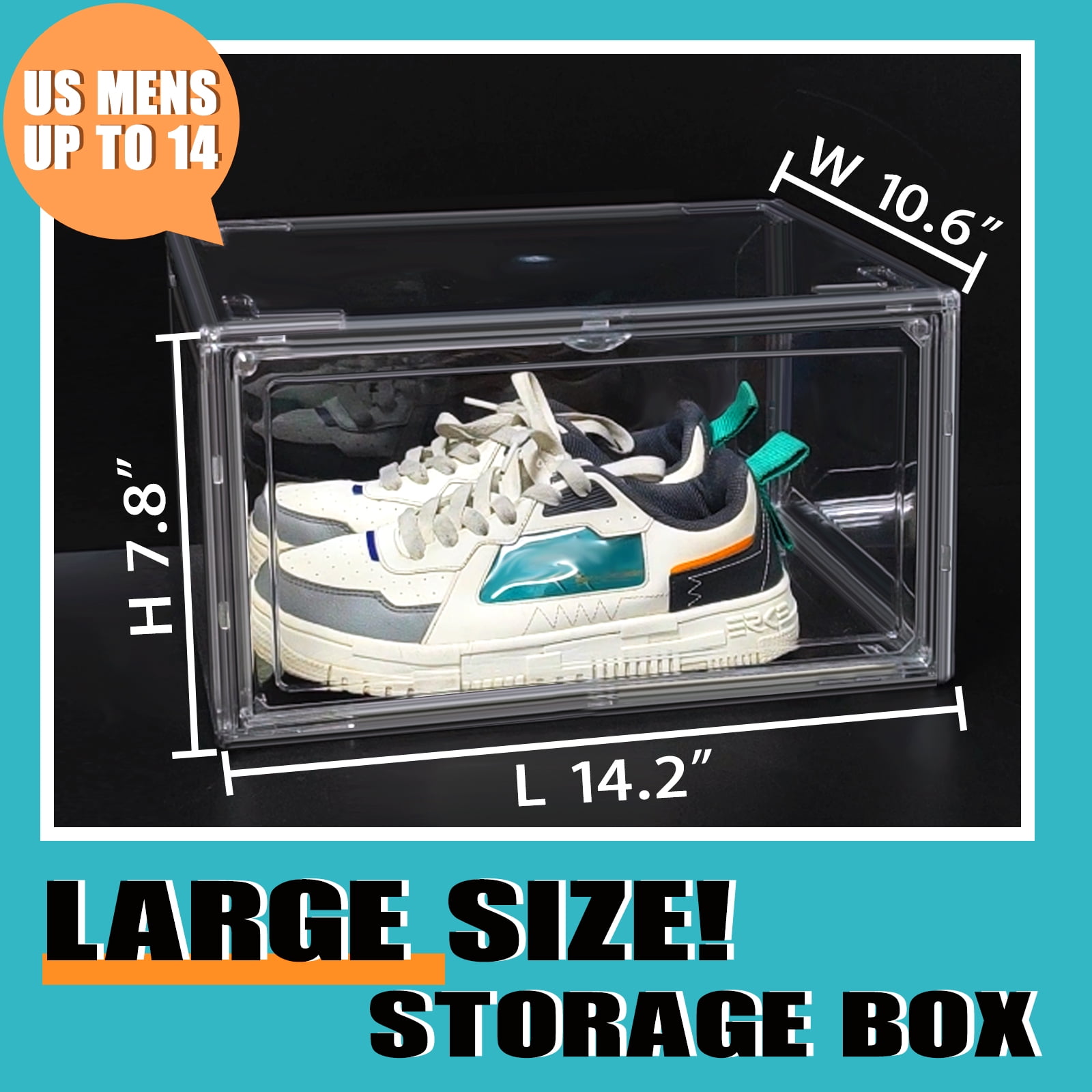 BRAND NEW Stackable Clear Shoe Box & Organizer (4 Pack) Shoe Rack