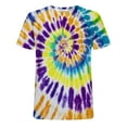 thumbnail image 5 of Fnnxeal Mens Purple Abstract Brushstroke Graphic Tee Short Sleeve Crew Neck Stretch Blend Big and Tall Casual Summer Streetwear T-Shirt,Size 5XL, 5 of 5