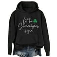 thumbnail image 2 of Yajing Oversized Hoodies for Women L Black Women'S English Let The Shenanigans Begin Fashion Round Neck Casual Letter St. Print Long Sleeve Top Sweatshirt, 2 of 4
