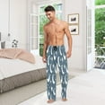 thumbnail image 7 of White Moon and Stars Mens Cotton Pajama Pants Long Staple Lightweight Sleep Bottoms with Pockets Breathable, 7 of 7