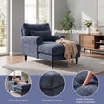 thumbnail image 3 of Eyisean 32" Chenille Indoor Upholstered Chaise Lounge Chair, Comfy Leisure Sofa with Deep Seat & Pillow, Modern Sleeper Recliner Chair with Armrest, Durable Wood Frame Sofa for Living Room, Bedroom, 3 of 15