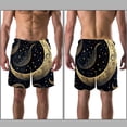 thumbnail image 3 of luoweisi Men's Beach Shorts Quick Dry Swim Trunks with Mesh Lining Golden Moon L, 3 of 5