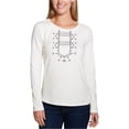 thumbnail image 1 of Camiseta básica bordada Tommy Hilfiger para mujer color blanco extragrande, 1 of 2