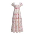 thumbnail image 2 of SRZYMJ Regency Dress Women Regency Empire Waist Dresses Tea Party Victorian Gown Embroidery S, 2 of 5