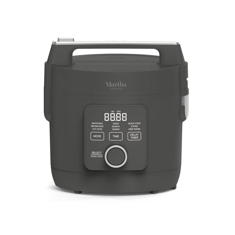Martha Stewart 8-Cup Rice Cooker with Fuzzy Logic, Gray photo 1