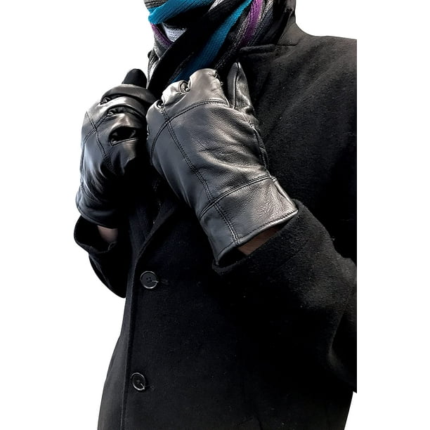 Mens thermal 2024 leather gloves