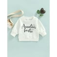 thumbnail image 2 of Cenuakty Infant Baby Girls Boys Sweatshirts Letter Print Round Neck Long Sleeve Pullovers Spring Autumn Casual Tops, 2 of 8