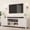 White, variant on Fluted TV Stand for 75+ Inch, Modern Entertainment Center with 2-Tier Storage & Adjustable Shelves, Media Console Cabinet with 2 Fluted Doors and Gold Handle for Living Room Bedroom, Walnut