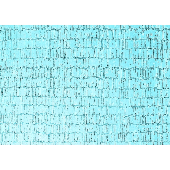 Ahgly Company Indoor Rectangle Solid Light Blue Modern Area Rugs, 2' x 5'