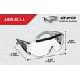 thumbnail image 3 of Allen Company Shooting & Safety Fit-over Glasses, Clear Lenses, Polycarbonate, 2169A, Large, 6.25", 3 of 18