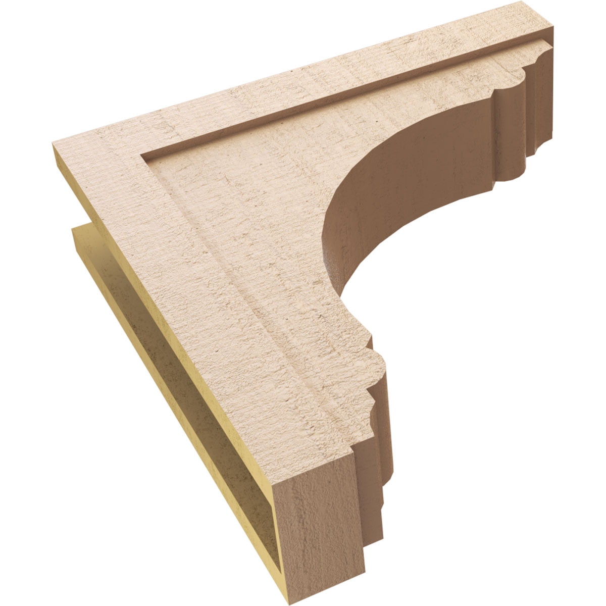 7"W x 28"D x 28"H Thin Warren Rough Cedar Woodgrain TimberThane Corbel, Primed Tan
