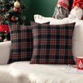 thumbnail image 1 of MIULEE Juego de 2 fundas de almohada navideñas de tartán escocés, fundas de cojín cuadradas decorativas clásicas para decoración del hogar, sofá, 18.0 x 18.0 in, color rojo, 1 of 4