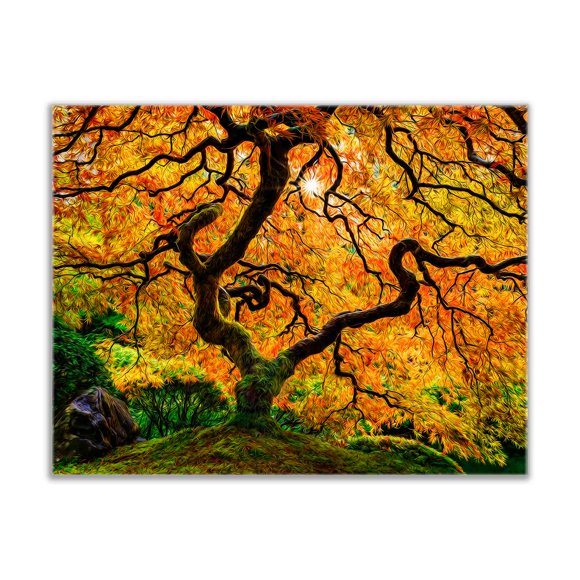 Peinture à l'Huile Artistique d'Un Arbre Impression sur Toile