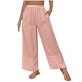 thumbnail image 2 of Aloohaidyvio Wide Leg Pants for Women Baggy Lightweight Palazzo Pants with Pockets Summer High Waist Flowy Casual Trousers, 2 of 8