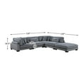 thumbnail image 7 of Lexicon Traverse 5-Piece Corduroy Modular Sectional with Ottoman in Gray, 7 of 7