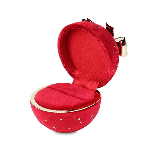 Qarigey Caja de soporte para joyas, caja de embalaje elegante de satén de pana para el hogar, organizador de aniversario de compromiso de boda, Ropa, zapatos y accesorios Miscelánea Anillo rojo
