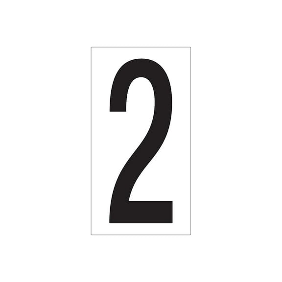 Box Partners Vinyl Warehouse Number Labels "2" 3 1/2" Black/White 50/Case DL9302