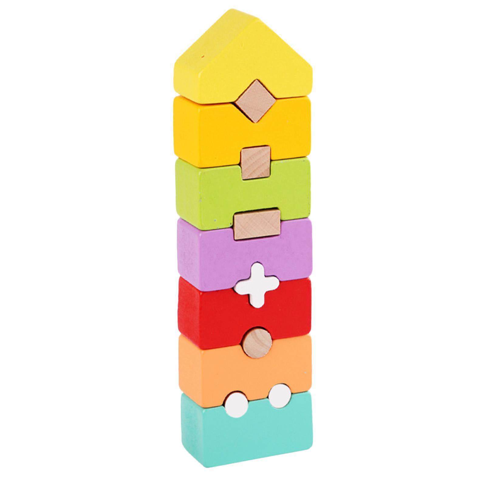 Details about   Colorful DIY Assembled House Rainbow Building Blocks Set Stacking Game Toys 