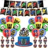 Transformers Party Decorations, Transformers Birthday Party Supplies Includes Birthday banner, Cake Topper, Cupcake Topper, Balloon(A)