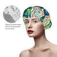 thumbnail image 4 of Disketp Lemon And Leaves Shower Caps,Reusable Shower Cap For Women, Double Layer Waterproof Hair Cap, Large Size For All Hair Lengths,For Girls Spa Home Salon Use, 4 of 9