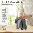 thumbnail image 5 of Jessy Home 12 Pack Dark Gray W Stripe Washcloths for Bathroom 13x13 Inch Ultra Soft Hand Face Towels, 5 of 7