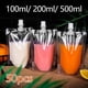 thumbnail image 1 of Muyoka Bolsas transparentes para bebidas, 50 unidades, de plástico, para licor, con boquilla y 2 embudos, 100/200/500 ml, contenedor de bebidas para bebidas frías y calientes, bebidas alcohólicas, ron Muyoka Hogar, 1 of 7