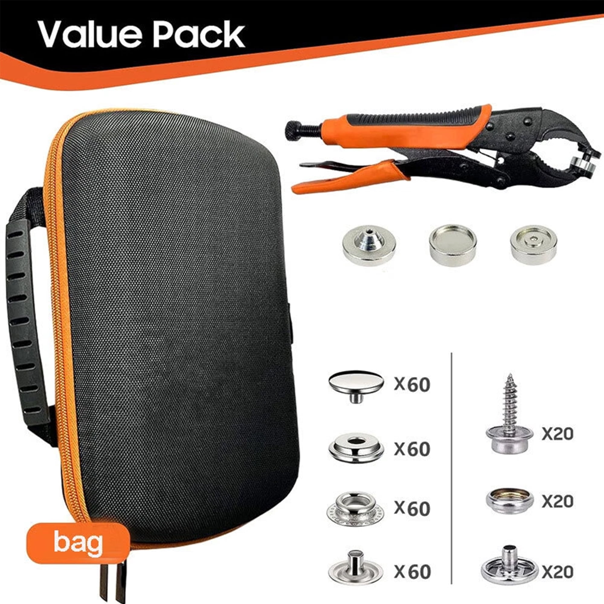 Canvas Snap Kit, Snap Fastener Tool, 305 PCS Boat Cover Snap Button Kit for Repairing Boat Covers, Fabric, Tarps, Canvas, Leather