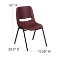 thumbnail image 4 of Bowery Hill Contemporary Ergonomic Shell Back Stacking Chair in Burgundy, 4 of 7