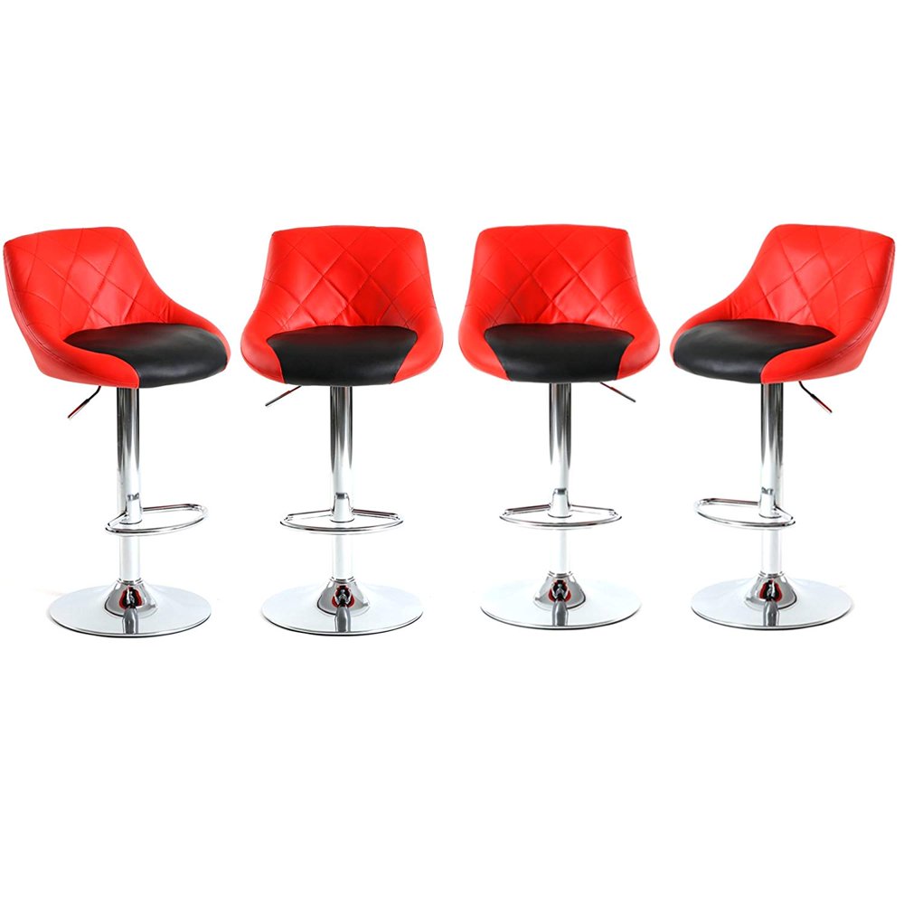 Magshion Faux Leather Bar Stools Adjustable 360 Degree Swivel Backrest