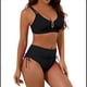 thumbnail image 2 of Trajes de Baño de Cintura Alta para Mujer, Trajes de Baño con Control de Abdomen, Conjuntos de Bikini de Dos Piezas con Frunces Cruzados y Recortes. Negro L, 2 of 8