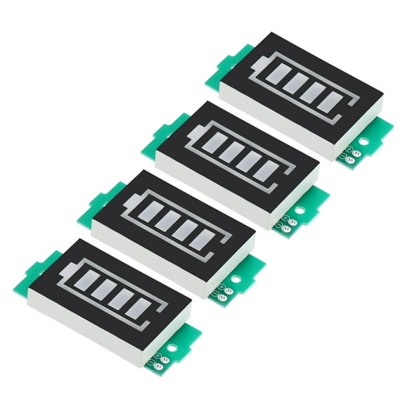 Uxcell DC 4.2V Lithium Battery Level Indicator 4 Sections Module Blue Light 4 Pack