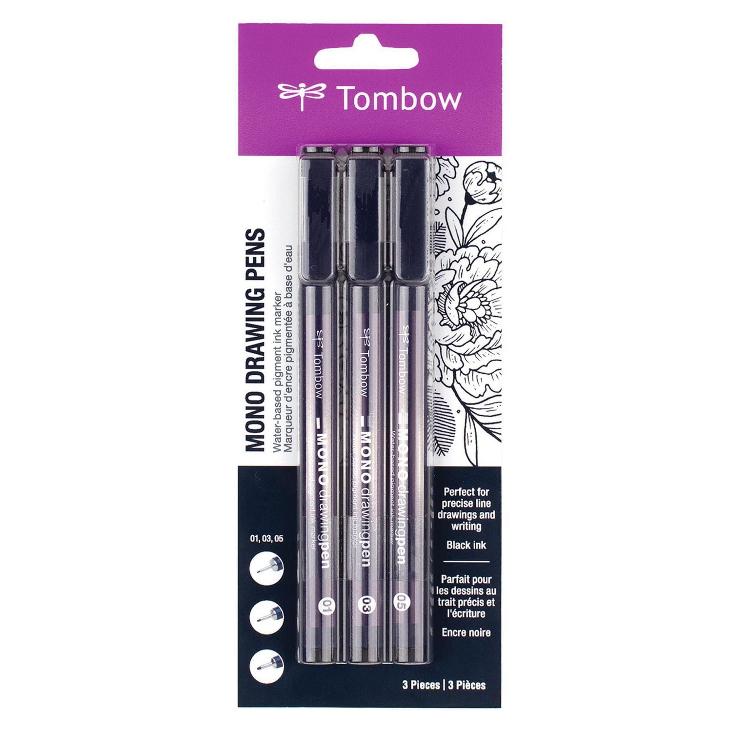 Tombow MONO Drawing Pen, 3-Pack