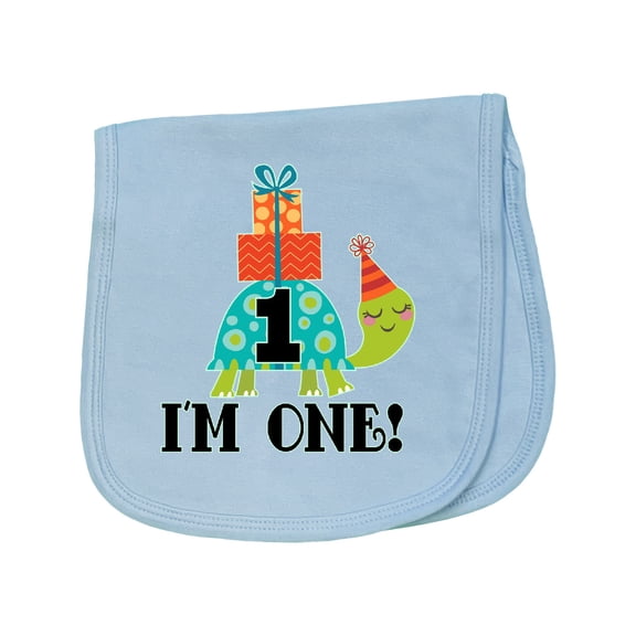 Inktastic First Birthday Turtle 1 Year Old Baby Burp Cloth
