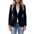 thumbnail image 5 of Velvet Blazers for Women Casual Oversized Open Front Long Sleeve Jackets Work Office Business Suit Blazer 2026 Black 2XL, 5 of 5