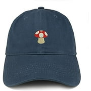 Mushroom Emoticon Embroidered 100% Soft Brushed Cotton Low Profile Cap