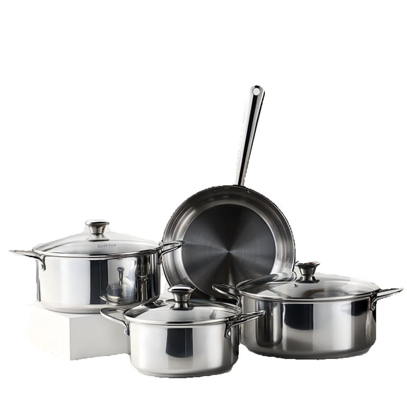 Redchef 6/7 Piece Stainless Steel Cookware Set Suitable for All Stovetops Cooking Pots and Frying Pans