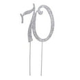 thumbnail image 5 of FRCOLOR 70 Cake Topper for 70th Birthday Party or Anniversary Crystal Rhinestones Decorative Cake Topper for Party Supplies (Silver), 5 of 8