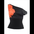 thumbnail image 1 of Camiseta Corta Sin Mangas con Cuello Asimétrico y Hombros Descubiertos para Mujer, con Estampado Floral Y2K, Sin Espalda y Sin Mangas. Negro S, 1 of 10