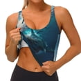 thumbnail image 3 of Balery Airplane Shark Sujetadores deportivos con espalda cruzada para mujer, acolchados, sin costuras, de alto impacto, ideales para yoga, gimnasio, entrenamiento y fitness.-XX-Large, 3 of 8