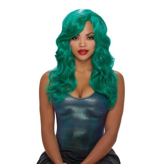 Dreamgirl Women's Long Wavy Teal Wig