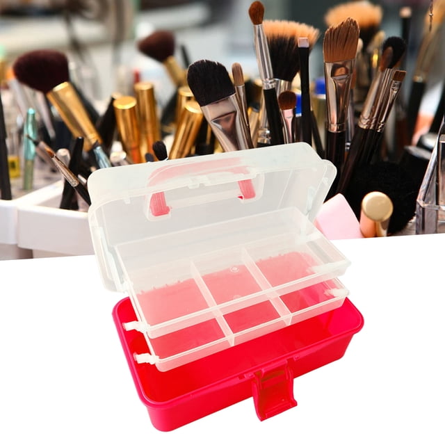 Caja De Almacenamiento Plegable De Tres Capas, Caja De Almacenamiento Con Asa Portátil De Gran Capacidad Caja De Herramientas Plegable De Tres Capas Para Almacenar Cosméticos