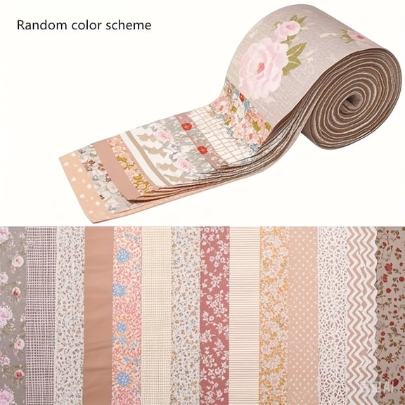 42 PCS Jelly Roll Fabric, 2.5 in x 20 in Pre-Cut Fabric Strips, Floral Jelly Rolls, Quilting Fabric Bundle for Patchwork DIY, Pre-Cut Cotton Strips Bundles for Quilting Crafting and Sewing, Gifts