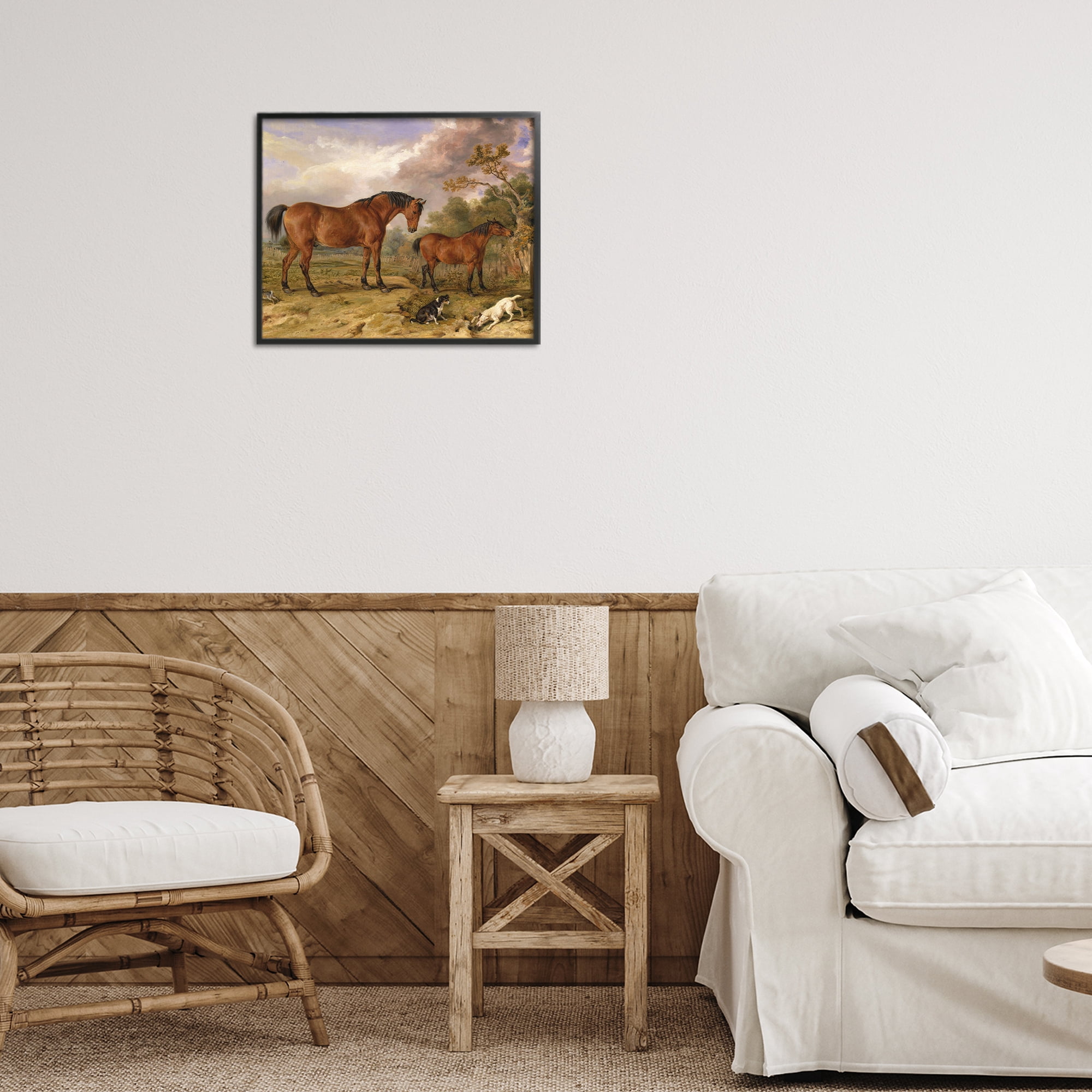 Stupell Industries Classic Portrait of Horses Black Framed Giclee Art, design by Tina LeCour