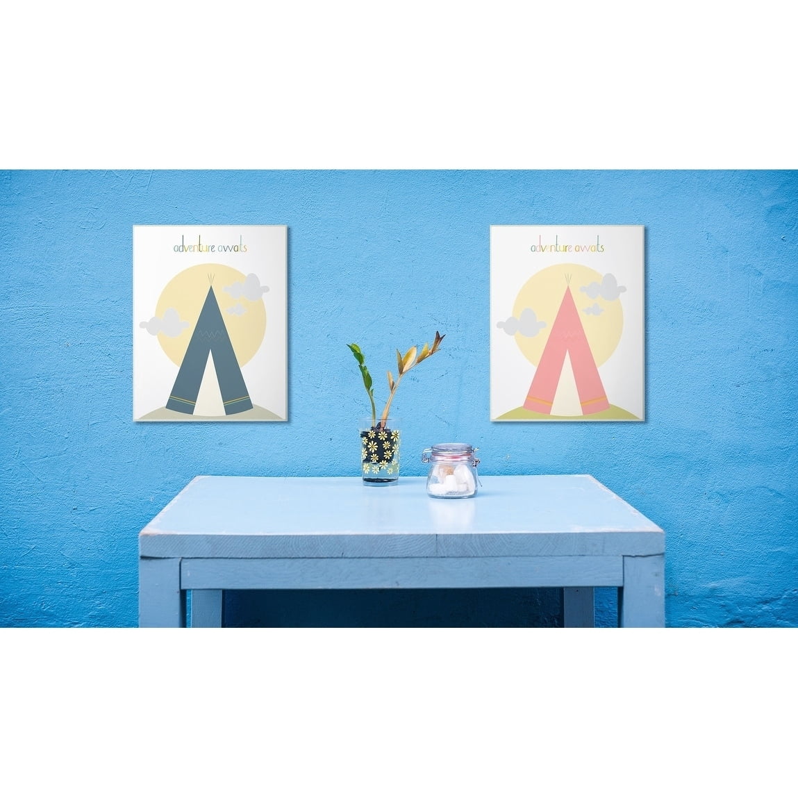 Stupell  Adventure Awaits Tee Pee in Pink Wall Plaque Art, 10 x 0.5 x 15,  Made in USA 13 x 19