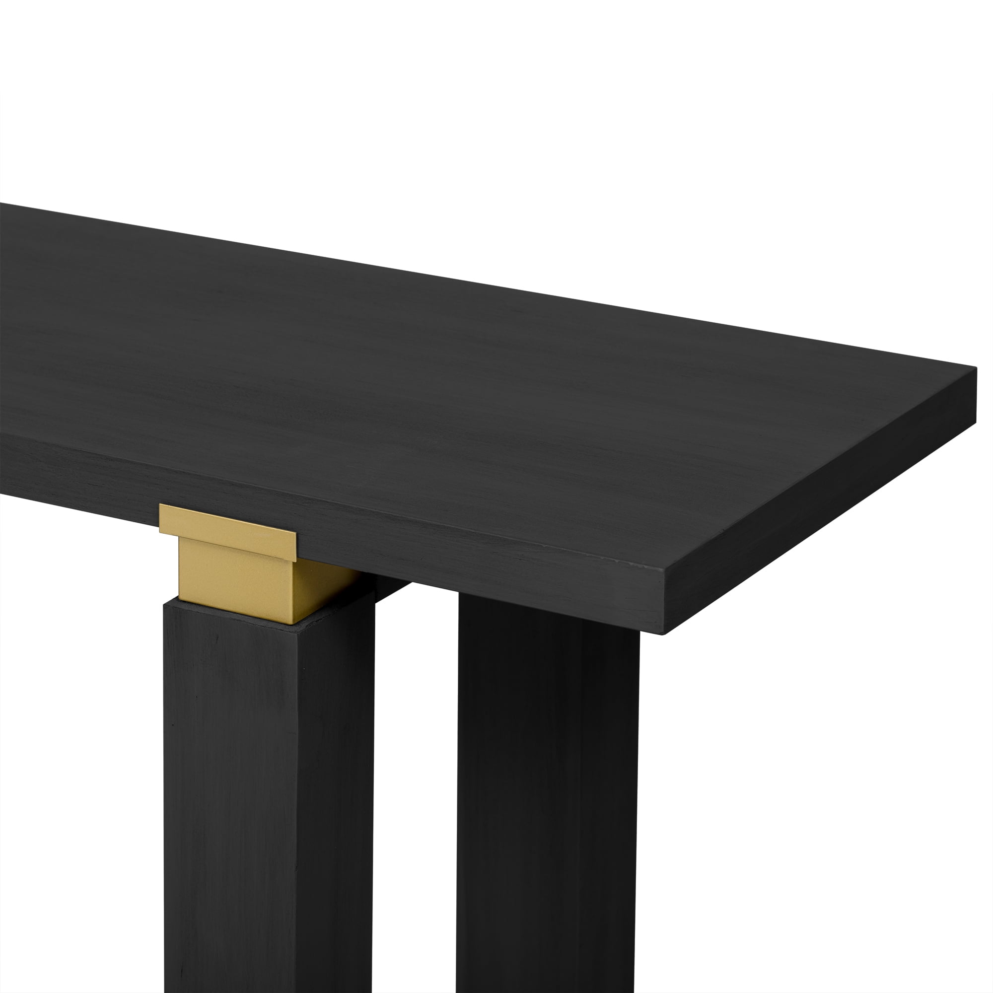 Euroco 63" Long Console Table, Solid Wood Narrow Sofa Table Behind Couch with Open Shelf,Modern Entryway Table for Hallway Living Room,Black