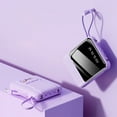 thumbnail image 6 of Meggemo 10000mAh Mini Power Bank with 4 Built in Cables Slim Lightweight Portable Charger Purple Color Universal Compatibility for Smartphones Reliable Fast Charging Solution, 6 of 8