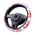 thumbnail image 5 of YFYANG Universal Elastic Pink Watercolor Flowers Car Steering Wheel Cover, Non-Slip Sweat Absorbent, 5 of 8
