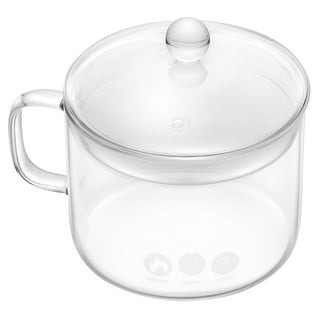 Glass Pots for Cooking on Stove, 2 Quart/64 Oz Heat-Resistant Clear Pots  and Pans Set, Glass Cookware with Cover, for Fruits, Salads, Soups, Milk,  and
