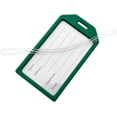 thumbnail image 6 of Bulk 50 Pack - Premium Rigid Airline Luggage Tag Holders with 6" Worm Loops - Heavy Duty Hard Plastic -Suitcase ID Tag Identifiers with Business Card Insert Window by Specialist ID (Green), 6 of 7