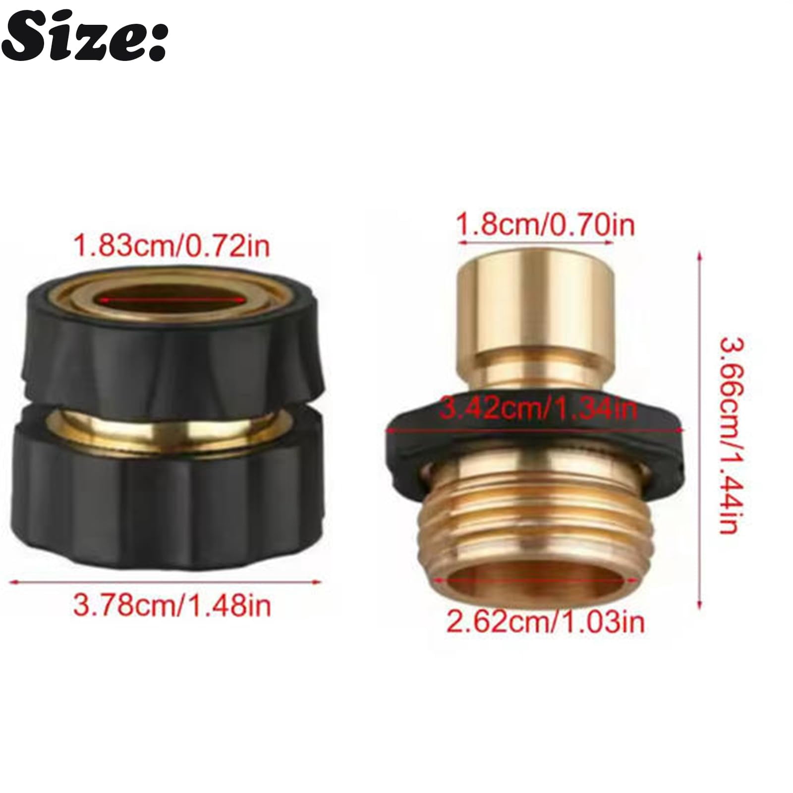 3/4 Inch Garden Hose Quick Connect Fittings, Male and Female Hose Connector Set for Sprinkler, Pressure Washer, Garden and Outdoor Use